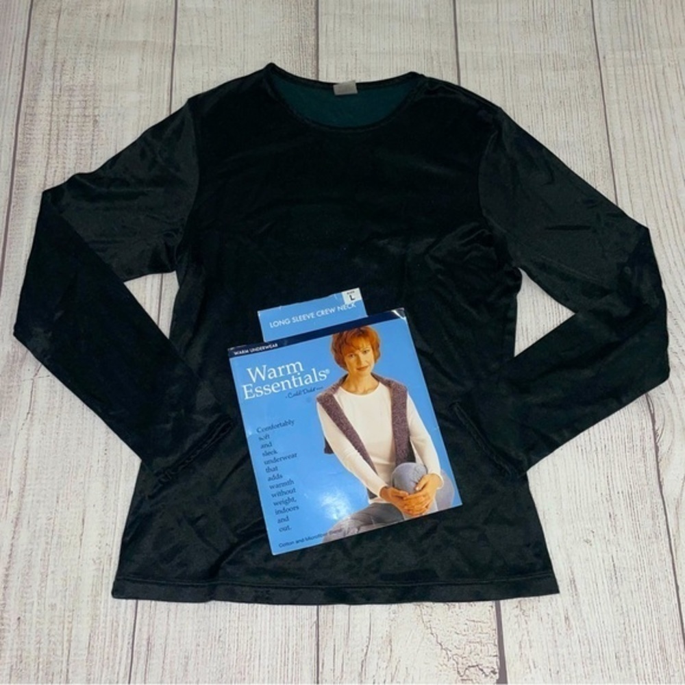WARM ESSENTIALS Women’s Long Sleeve Shirt Crew Neck Winter Cold Days Size Large